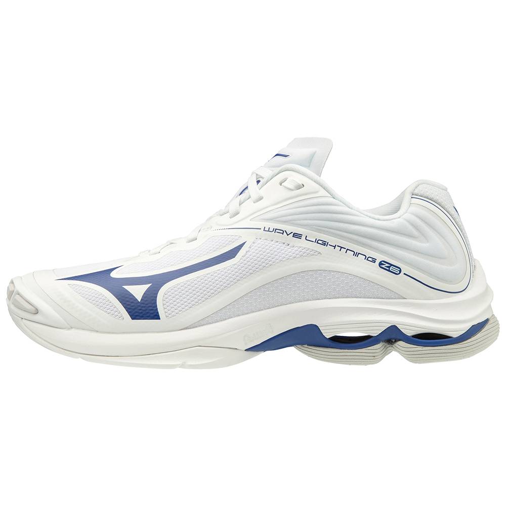 Scarpe Pallavolo Mizuno Wave Lightning Z6 Uomo - Bianche/Blu Marino - 08176-LMEI